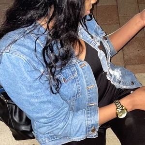 Ripped jean jacket